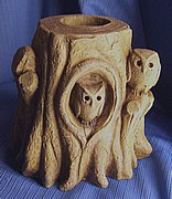 P12 Log pot with Owls – 5.5  in..JPG